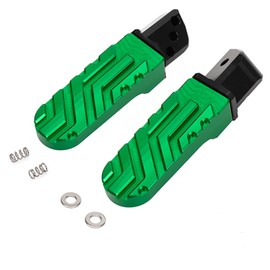 Motorcycle Foot Pegs Adjustable Non-Slip Foot Pedals Wide Foot Rests CNC for Ninja 400 650 1000SX 250SL ZX4R ZX4RR ZX6R ZX10R ZX14R ZX25R Z400 Z650 Z900 Z1000 ZH2 (Green, Rear)