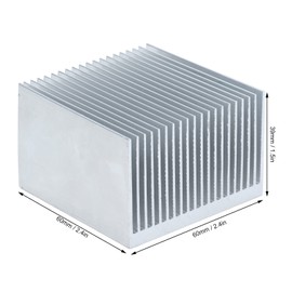 4 pieces aluminium cooling fins heatsink cooler for LED electronics CPU module, 60 x 60 x 39 mm (without glue)