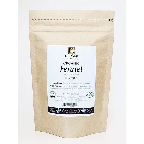 AyurBest Organics Fennel Powder, 100% USDA Organic, Kosher, Ayurvedic Herbs