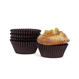 DECONY Brown mini Cupcake Liners Baking Cups, 1-1/2 x 1'' = 3.5 appx. 500-count