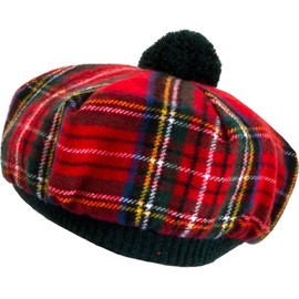 I LUV LTD Tammy Hut Tam O' Shanter Stewart Royal Modern Tartan Lambswool, Stewart Royal Modern