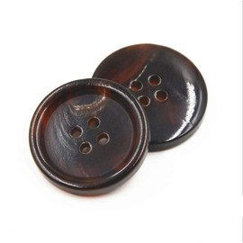 10 Pieces Clothing Buttons - Fashion Horn Sewing Button 4 Holes Round Button Set for Men Women Jumper, Uniform, Shirt, Blazer, Coat and Jacket (Coffee, 25 mm)