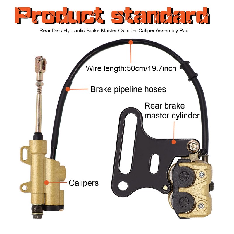 Rear Disc Hydraulic Brake Master Cylinder Caliper works with 70cc-150cc