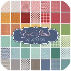 Bee Plaids Fat Quarter Bundle (42 Pieces) by Lori Holt for Riley Blake 18 x 21 inches (45.72 cm x 53.34 cm) Fabric cuts DIY Quilt Fabric