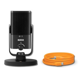 Rode NT-USB Mini Mic + SC17-Orange USB-C to USB-C Cable (5') for Podcasting