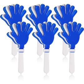 Syhood 6 Pcs Hand Clappers 7.5 Inch Noise Makers Party Favors Sports Clapper Plastic Clapper Sporting Events Cheers for Football Basketball Game Birthday Decorations Gift Supplies (Blue and White)