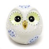 Kutani Pottery Figurine Ball Owl (Blue) Pottery Present Gift 60th