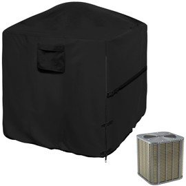 WOMACO Central Air Condtioner Cover for Outside Unit, Outdoor A/C Covers Durable Waterproof Air Compressor Cover with Support Pole (Black, 36"x36"x40")