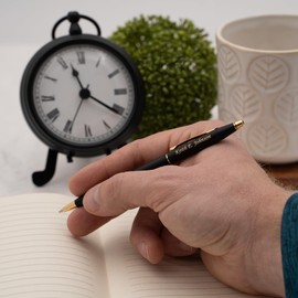 Dayspring Pens Cross Pens | Engraved Cross Classic Century Ballpoint Finished in Black with Gold Trim. Includes Gift Box for Graduation, Birthday, or Holiday Gift.