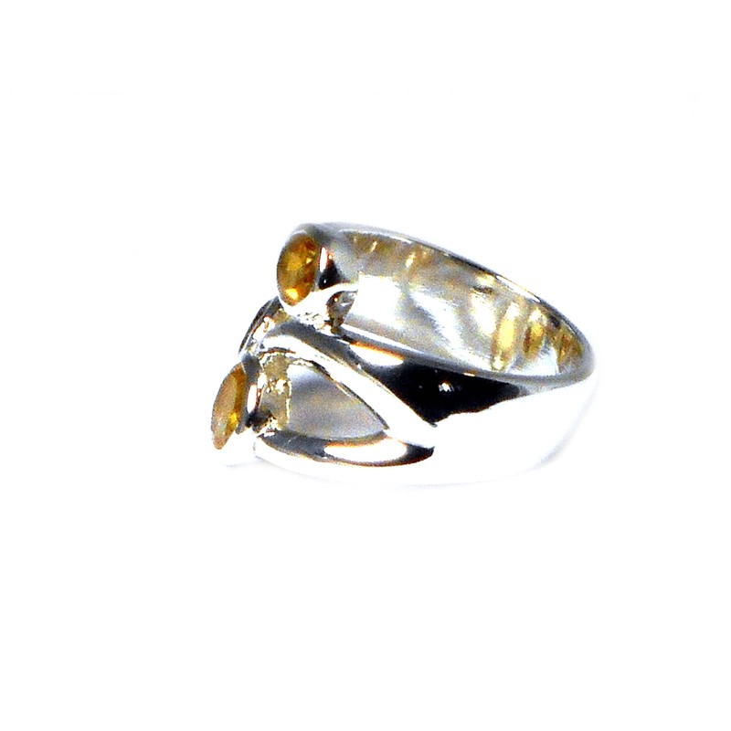 Art Gecko CITRINE Sterling Silver Gemstone Ring (Size M) -