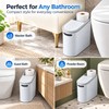 Slim Trash Can with Press-Top Lid for Small Spaces –