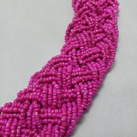 Signature HOT PINK braided seed bead Bohemian choker necklace NWT
