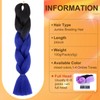 S-noilite Rainbow Jumbo Braiding Hair Extensions Colorful Braide Hairpiece for