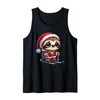 Sloth in Santa Suit on Skis Winter Sports Tank Top