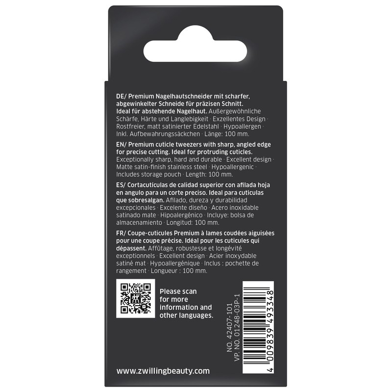 ZWILLING Cuticle Cutter for Easy Clipping Cuticles - Matte Stainless