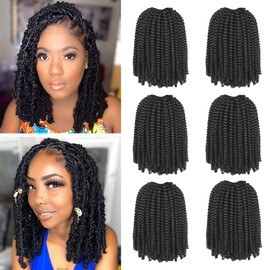 Xtrend 8 Inch 6 Packs / Lot Spring Twist Crochet Hair Extensions Crochet Braids Synthetic Natural Braiding Hair Passion Twist for Black Women 2#