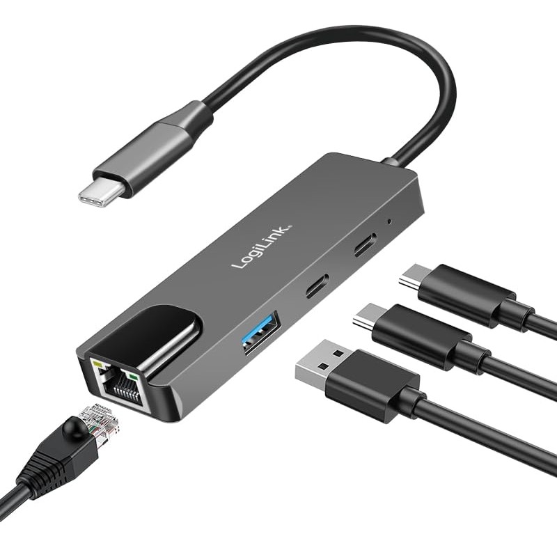 Logilink USB-C Hub UA0432 3Port 2.5G Gigabit Ethernet Adapter