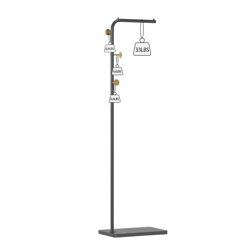 HOMEFORT Metal Coat Rack, Modern Coat Tree with 3 Hooks,