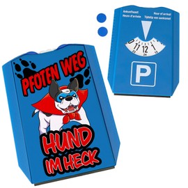 Parking disc with superhero dog motif and saying – paws way dog in the rear gift for dog owners who usually trust the four-legged friend too much and think he would be in