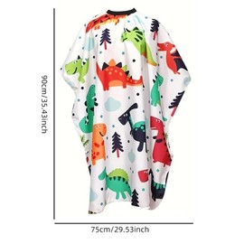 Okaywork Hairdressing Cape for Children, Hair Cutting Cape with Adjustable Snap Closure, Hairdressing Apron, Hairdresser Accessories, Cartoon Dinosaur, Hairdressing Cape, Hair Cutting Accessories,