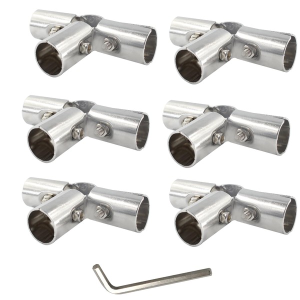 AUXBC 6Pcs OD 1"(25MM) 4 Way Pipe Clamp, Structural Pipe