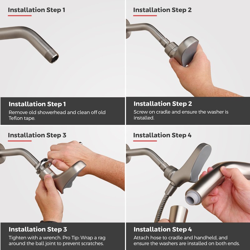 Pfister HydroFuse Handheld Shower Head, Hose Included, Magnetic Docking, 6-Function,