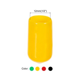 sourcing map Pack of 100 Rubber End Caps 12 mm PVC Vinyl Plastic Cap Protective Caps Cover for Screws Bolts Thread Metal Rods Electric Cable Wire Ropes Bowden Cable Round Pipe Fence Posts