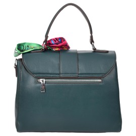 Womens Faux Leather Handbag Satchel Shoulder Bag Harper (Green)