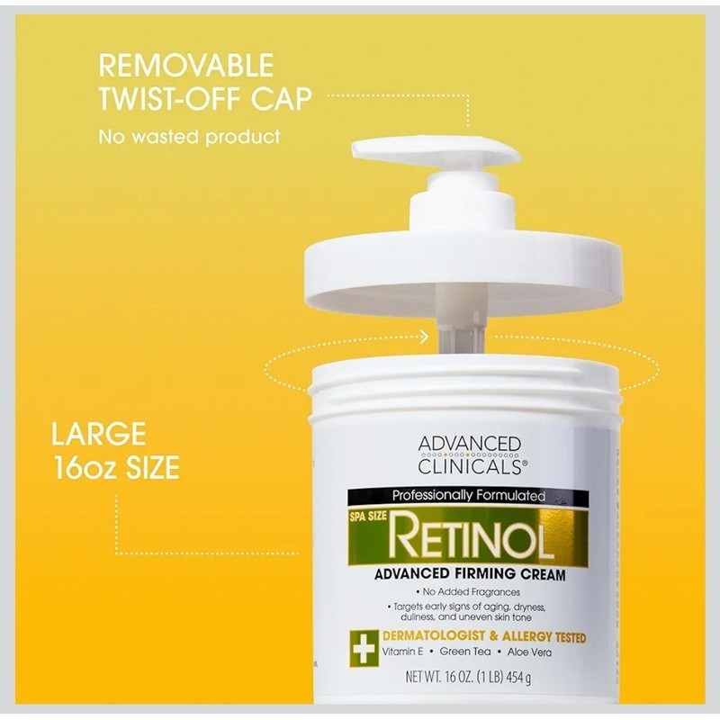 Advanced Clinicals Retinol Advanced Firming Cream Vitamin E 16 oz