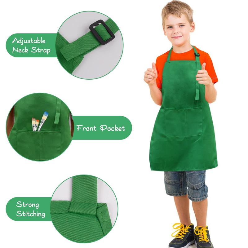Sinland Kids Apron with Pocket 2 Pack Children Chef Apron