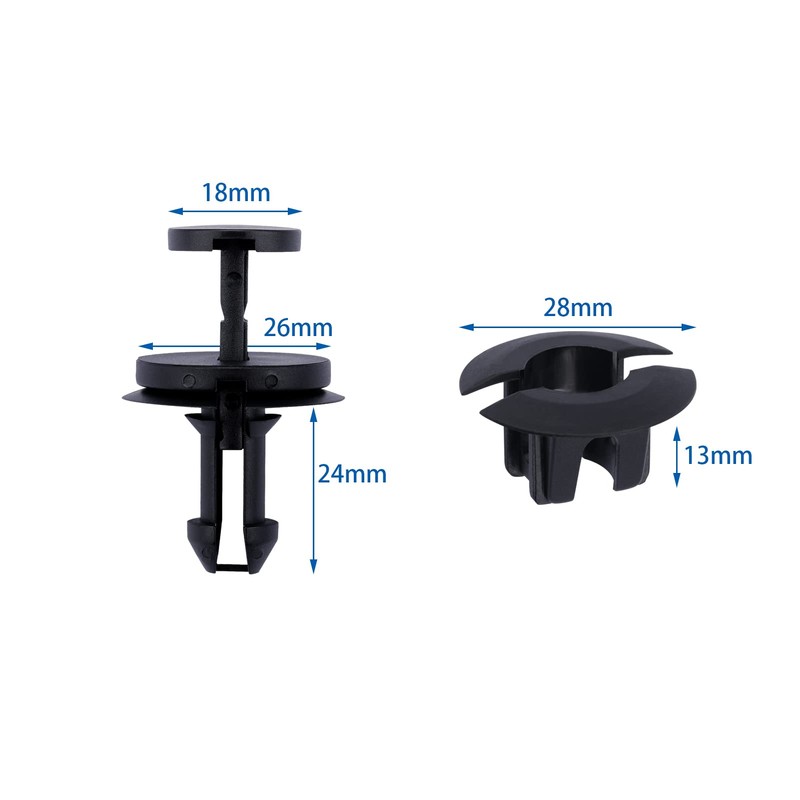 OAUTOO 15Sets Front Air Deflector Retainer Clips with Deflector Grommet