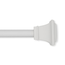 Lumino Square Single Curtain Rod Set, 5/8" Diameter - Starting at $14.99 - (With Multiple Color Options), Curtain Rod, Drapery Rod, Decorative Rod, Décor, White, 30-84" Width