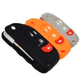 Silicone Key Fob Cover Cases Protectors for Jeep Wrangler Rubicon 392 JL JLU Wagoneer Gladiator JT Flip Fold Remote