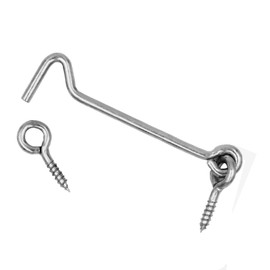 Wideskall 5" inch Heavy Duty Zinc Plated Wire Gate Hook and Eye Latch (Pack of 2)