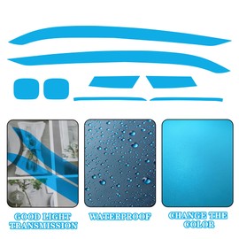 TOMALL 3 Pair Headlight Fog Light Rearview Mirror Light Vinyl Films Smoke Tint Compatible with Honda 11th Gen Civic 2022-2025+ Light Transmission Tint Wrap Exterior Sticker Decorations Trim (Blue)