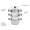CONCORD 10" Stainless Steel 3 Tier Steamer Cookware