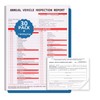 30-Pack Annual Vehicle Inspection Report Form, 3-Ply Carbonless Form and