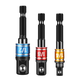 Aiweijia Impact Grade Socket Adapter Set, Bit Socket Wrench Adapter Set 1/4" 3/8" 1/2" Drive for Nut Drivers Impact Hole Saws Spade Bits Conversion Accessory