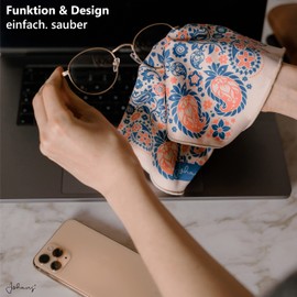 Johans® XXL Microfibre Cloth, Optician Quality, 30 x 30 cm, for Cleaning Glasses, Smartphones, Tablets, Cameras, Glasses Cleaning Cloth, Display Cloth (Bandana)