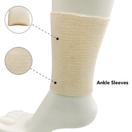 Sonew Pack of 2 Ankle Gel Sleeves, Ankle Compression Sleeve Protectors for Figure Skating, Ice Hockey, Protects Ankle from Friction, Suitable for All