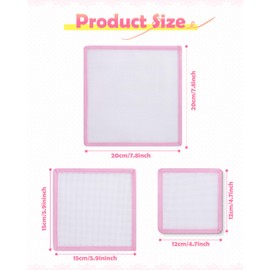 Zplontya Bound Needlepoint Canvas – 3 Pcs 18 Mesh Pink Cotton Blank Canvas Set, 100% Pure Cotton with Non-Fray Edges for Needlepoint & Cross Stitch Project
