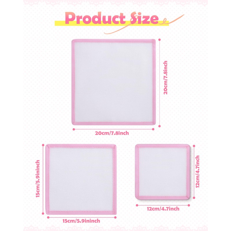 Zplontya Bound Needlepoint Canvas – 3 Pcs 18 Mesh Pink