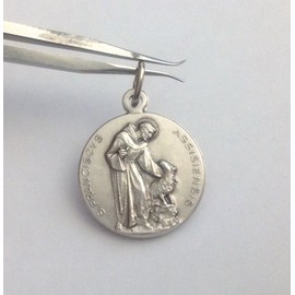 Saint Francis of Assisi Medal - The Patron Saints Medals -100% Made in Italy (St.Francis with The Wolf)