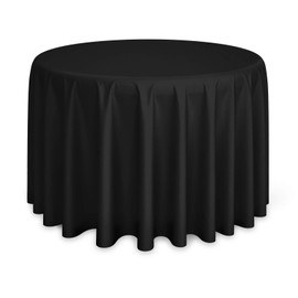 Lann's Linens - 10 Premium 120" Round Tablecloths for Wedding/Banquet/Restaurant - Polyester Fabric Table Cloths - Black