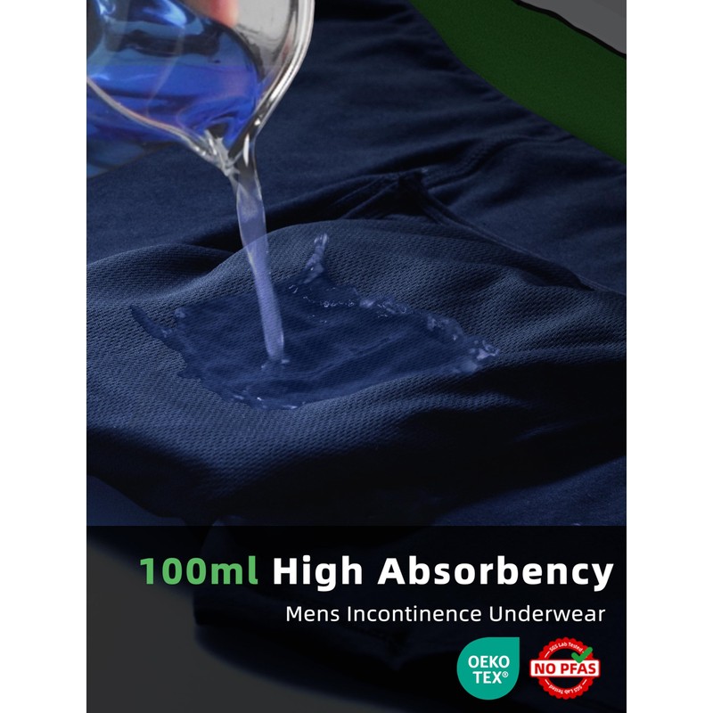 TIICHOO Incontinence Pants for Men 100ml Absorbency Cotton Men's Incontinence