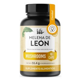 Hongo Melena de León 90 Cápsulas Sin Sabor Suplemento Alimenticio  LIFE360
