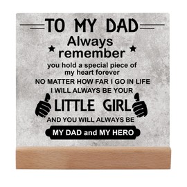 Calibron Dad Gifts for Fathers Day, Fathers Day Birthday Gifts for Dad from Daughter Acrylic Plaque, Dad Birthday Gift Desk Decorative Sign for Home Office