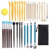 32Pcs Polymer Clay Tools Durable Wood Metal Comfortable Handle Food