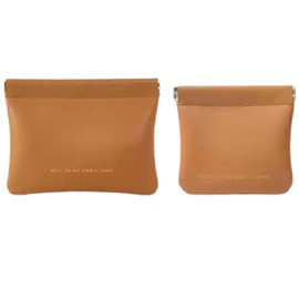 Makeup Pouch, Set of 2, Pouch, Small Item, Travel, Mini Pouch, Large, Small, Stylish, Cute, Napkin Pouch, Simple, Makeup Pouch, Compact (2, Brown)