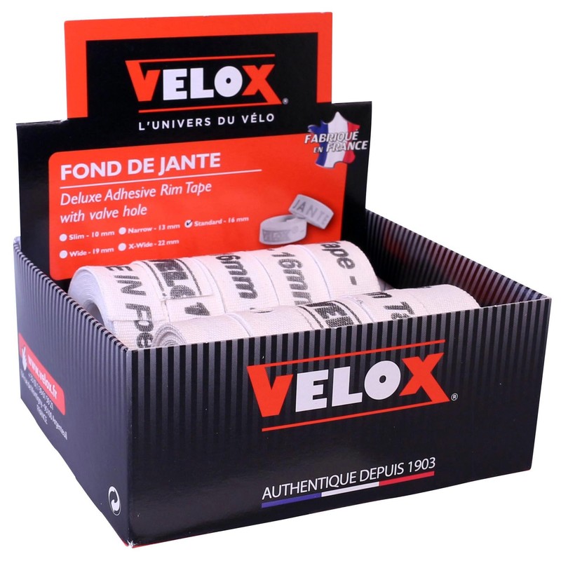 Velox Deluxe Cotton Rim Tape, 22mm (Box of 10), White